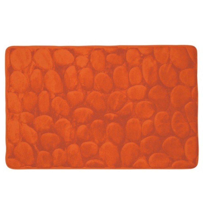 spirella Tapis de bain Microfibre PEBBLE 40x60cm Orange Foncé MSV