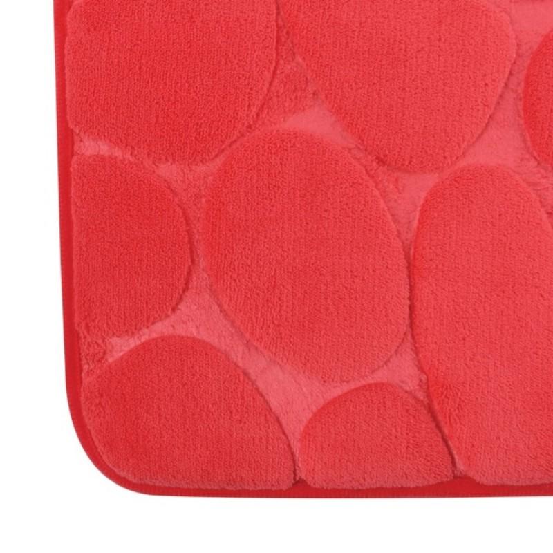 Spirella Tapis De Bain Microfibre PEBBLE 40x60cm Rouge MSV