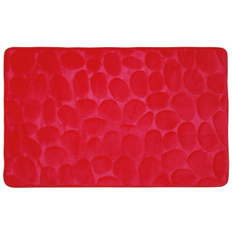 spirella Tapis de bain Microfibre PEBBLE 40x60cm Rouge MSV