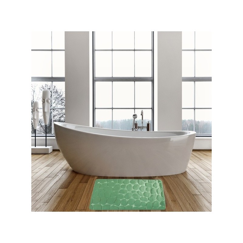 Spirella Tapis De Bain Microfibre PEBBLE 40x60cm Vert Basil MSV
