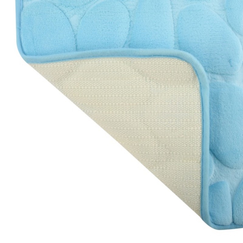 Spirella Tapis De Bain Microfibre PEBBLE 50x80cm Bleu Clair MSV