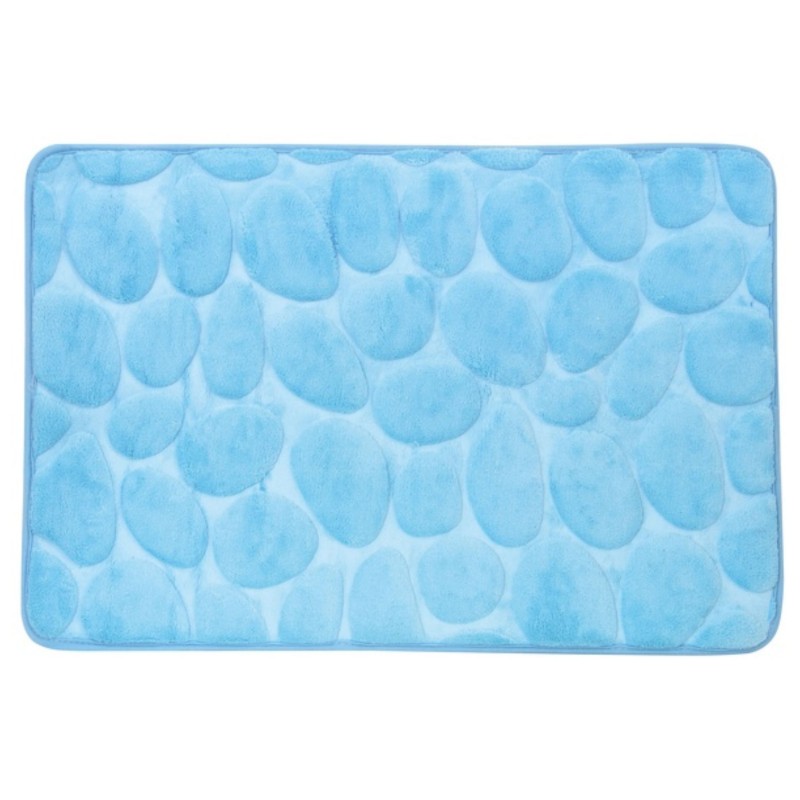 spirella Tapis de bain Microfibre PEBBLE 50x80cm Bleu Clair MSV