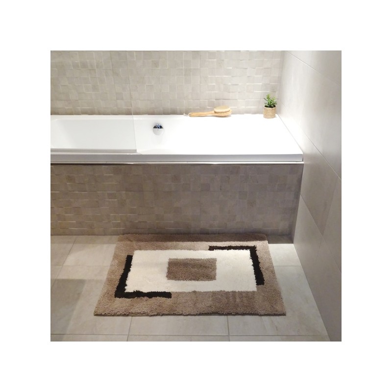 Spirella Tapis De Bain Polyester ANELA 60x90cm Marron Spirella