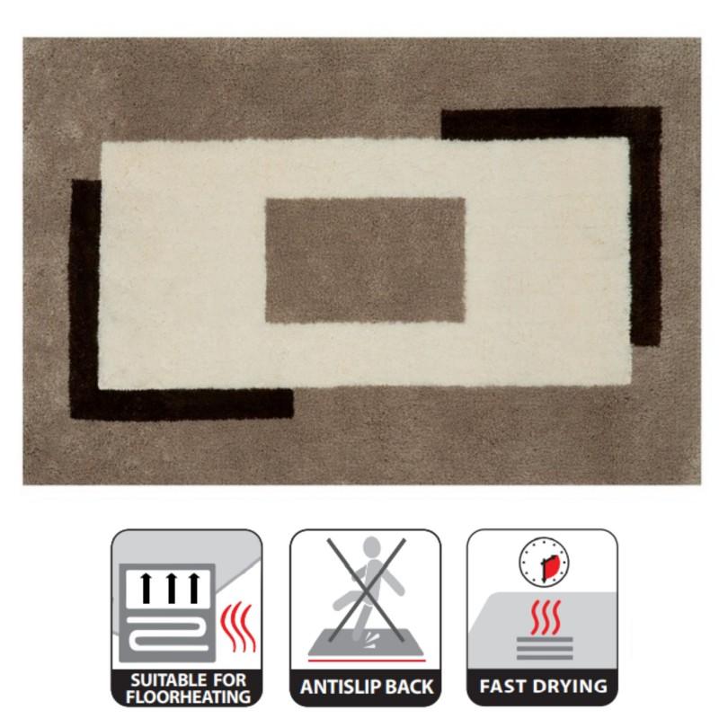 Spirella Tapis De Bain Polyester ANELA 60x90cm Marron Spirella