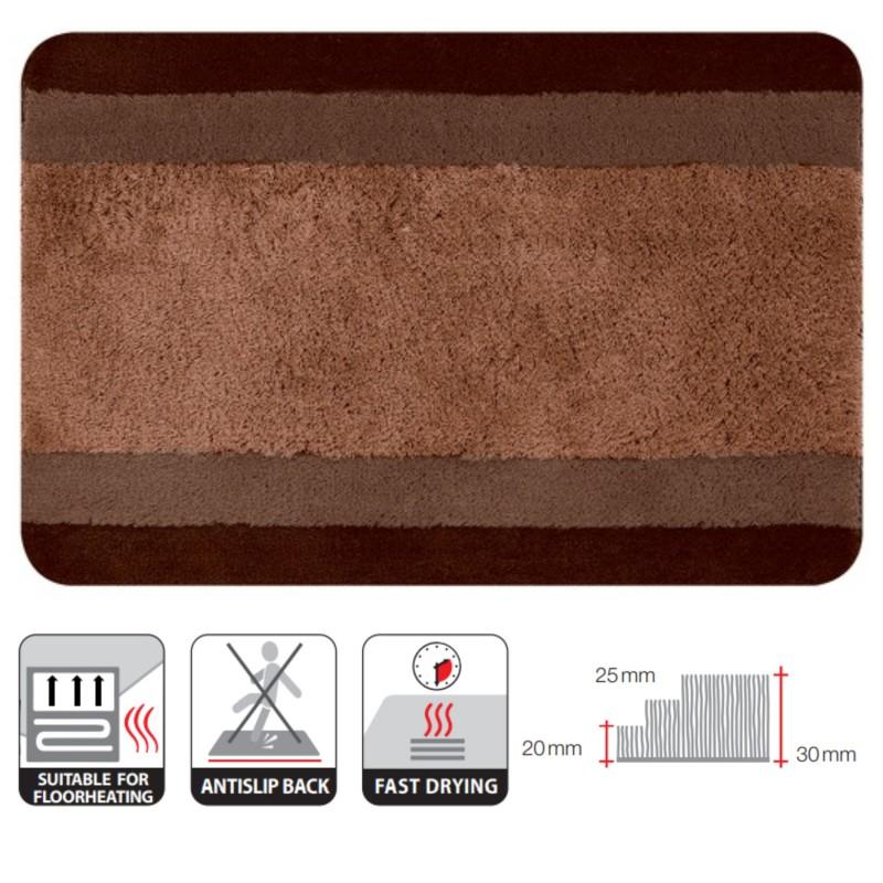 Spirella Tapis De Bain Polyester BALANCE 55x65cm Marron Spirella