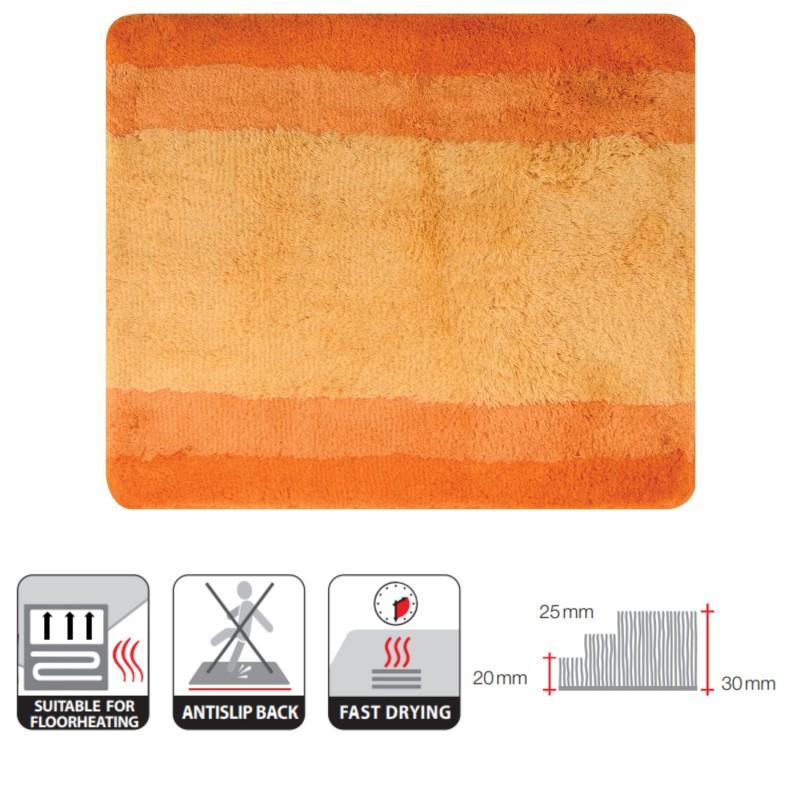 Spirella Tapis De Bain Polyester BALANCE 55x65cm Orange Spirella