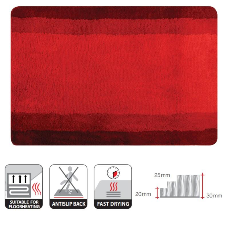 Spirella Tapis De Bain Polyester BALANCE 55x65cm Rouge Spirella
