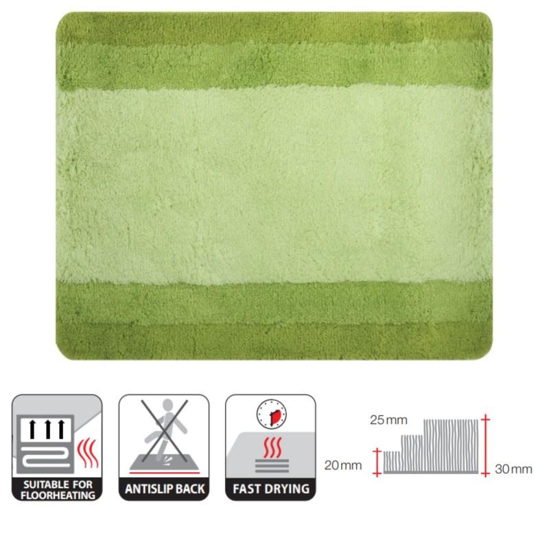 Spirella Tapis De Bain Polyester BALANCE 55x65cm Vert Kiwi Spirella
