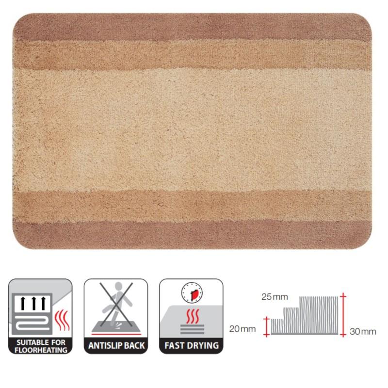 Spirella Tapis De Bain Polyester BALANCE 60x90cm Beige Spirella