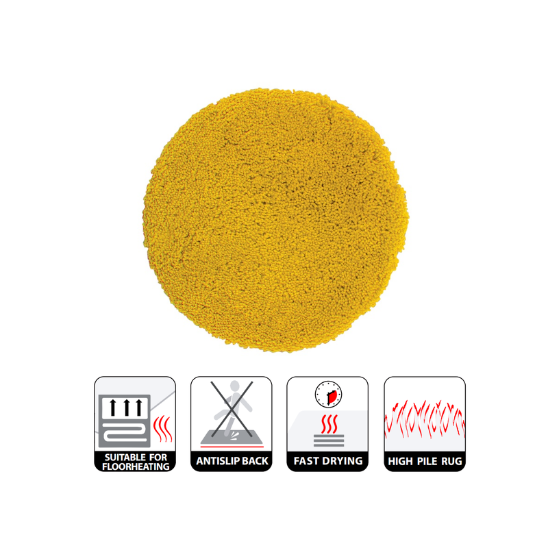 Spirella Tapis De Bain Rond Microfibre HIGHLAND Ø110cm Safran Spirella