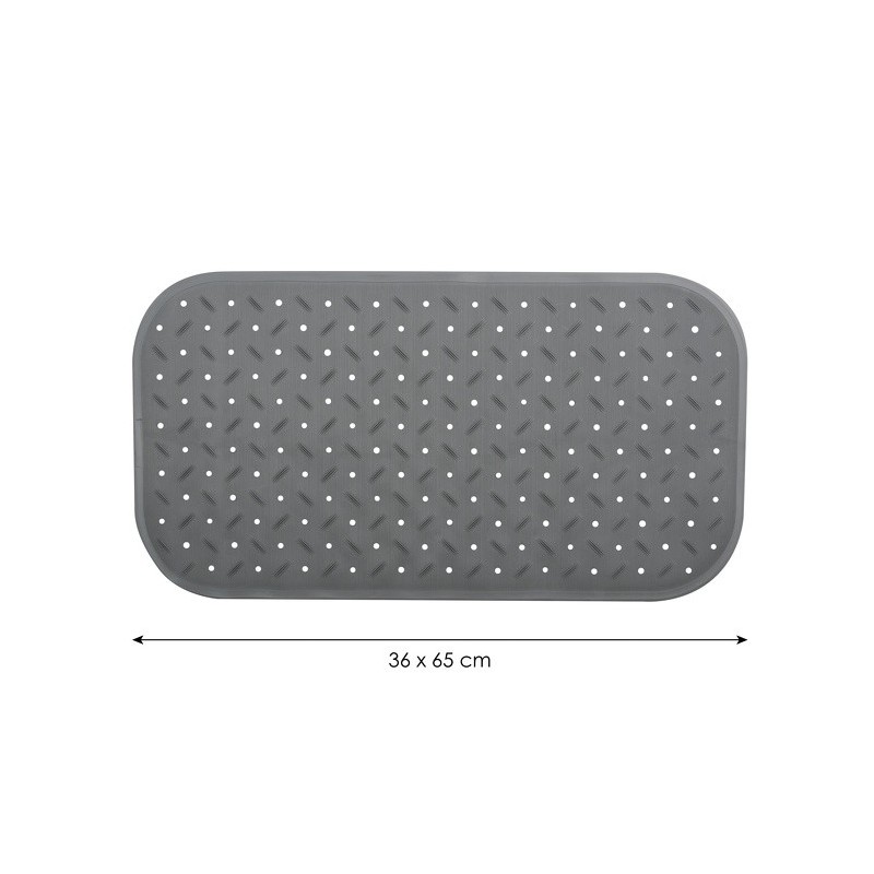 Spirella Tapis Fond De Baignoire Antidérapant Caoutchouc CLASS 36x65cm Gris MSV