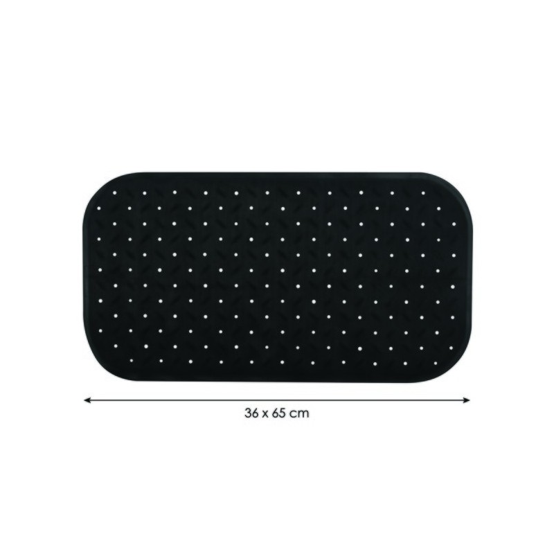 Spirella Tapis Fond De Baignoire Antidérapant Caoutchouc CLASS 36x65cm Noir MSV