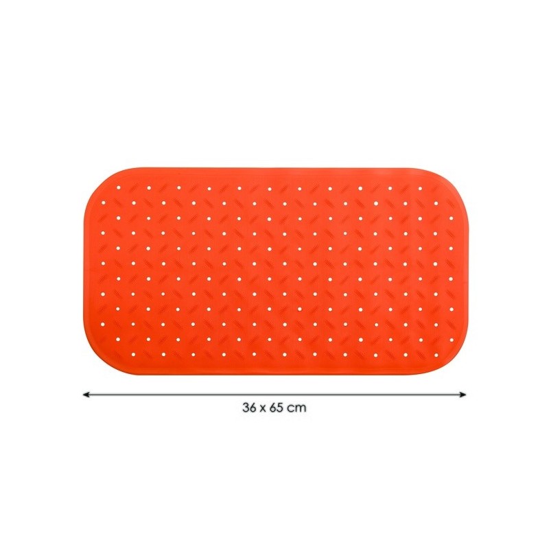 Spirella Tapis Fond De Baignoire Antidérapant Caoutchouc CLASS 36x65cm Orange MSV