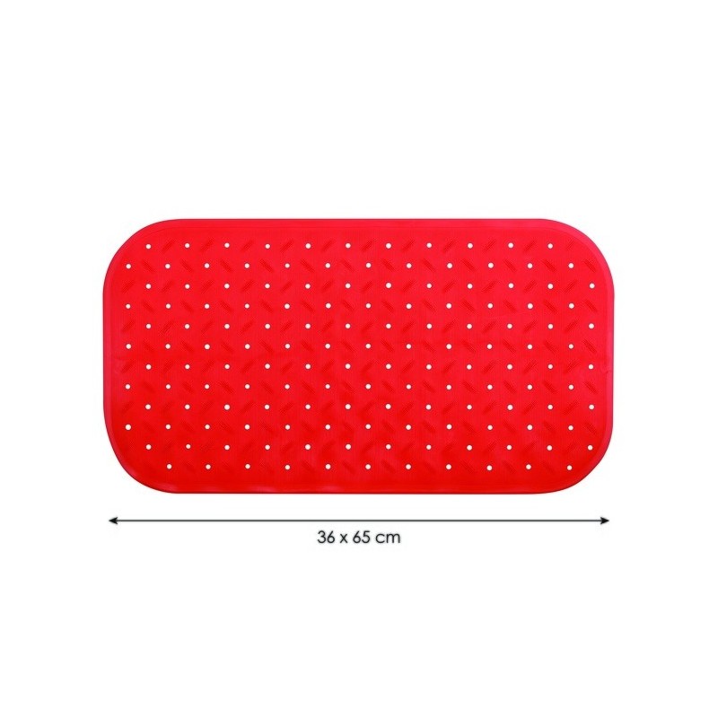 Spirella Tapis Fond De Baignoire Antidérapant Caoutchouc CLASS 36x65cm Rouge MSV