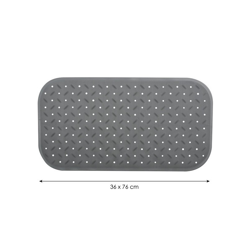 Spirella Tapis Fond De Baignoire Antidérapant Caoutchouc CLASS 36x76cm Gris MSV