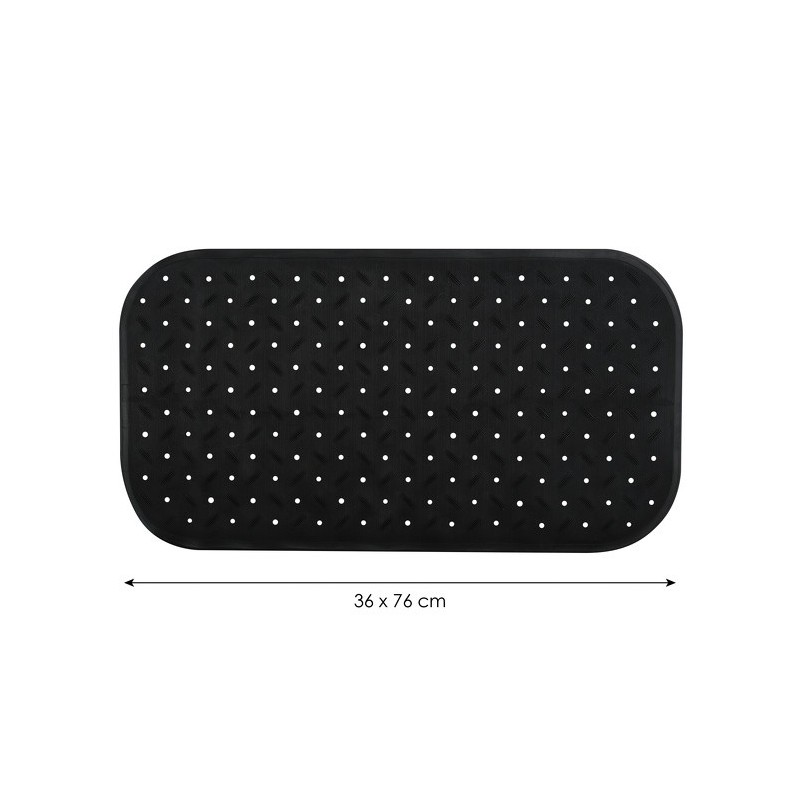 Spirella Tapis Fond De Baignoire Antidérapant Caoutchouc CLASS 36x76cm Noir MSV