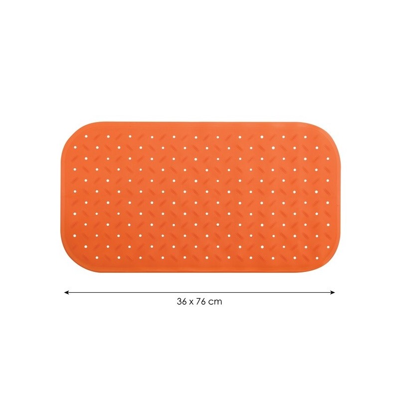 Spirella Tapis Fond De Baignoire Antidérapant Caoutchouc CLASS 36x76cm Orange MSV