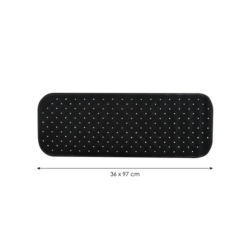 Spirella Tapis Fond De Baignoire Antidérapant Caoutchouc CLASS 36x97cm Noir MSV