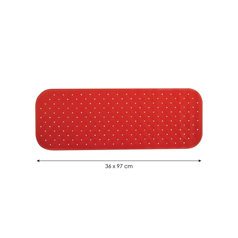 Spirella Tapis Fond De Baignoire Antidérapant Caoutchouc CLASS 36x97cm Rouge MSV
