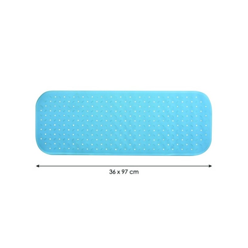Spirella Tapis Fond De Baignoire Antidérapant Caoutchouc CLASS 36x97cm Bleu Ciel MSV