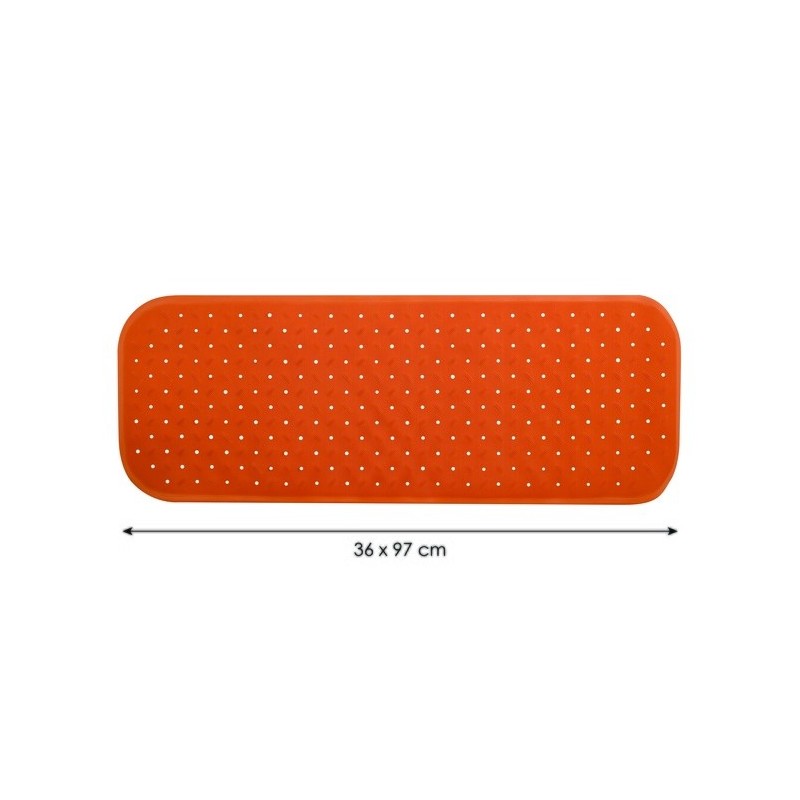 Spirella Tapis Fond De Baignoire Antidérapant Caoutchouc CLASS 36x97cm Orange MSV
