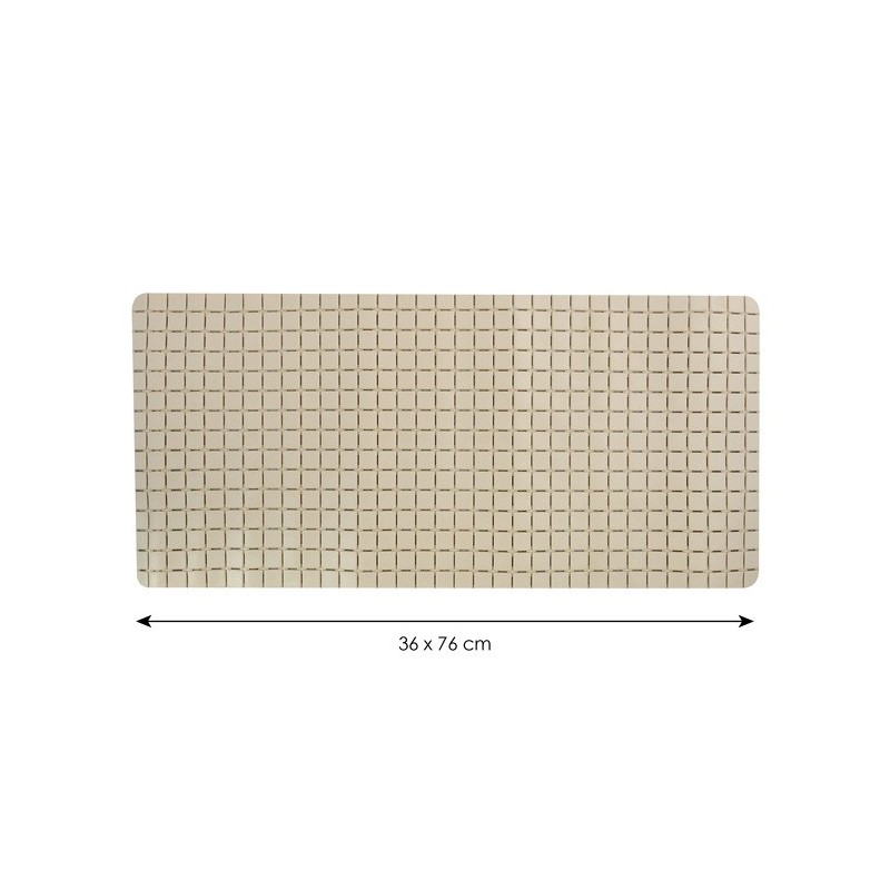 Spirella Tapis Fond De Baignoire Antidérapant Caoutchouc QUADRO 36x76cm Beige MSV