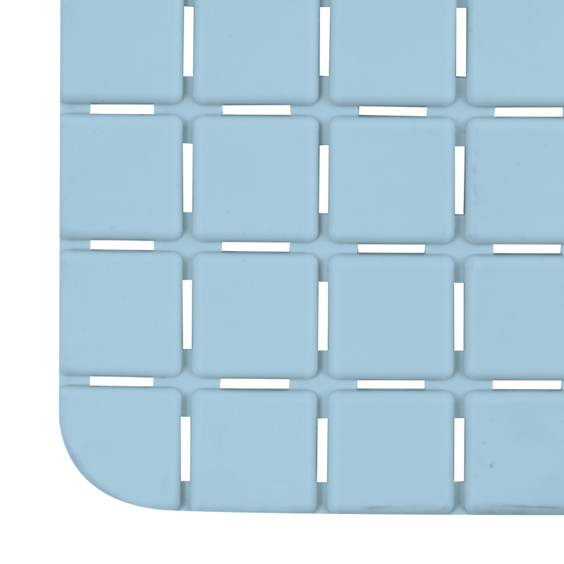 Spirella Tapis Fond De Baignoire Antidérapant Caoutchouc QUADRO 36x76cm Bleu Ciel MSV