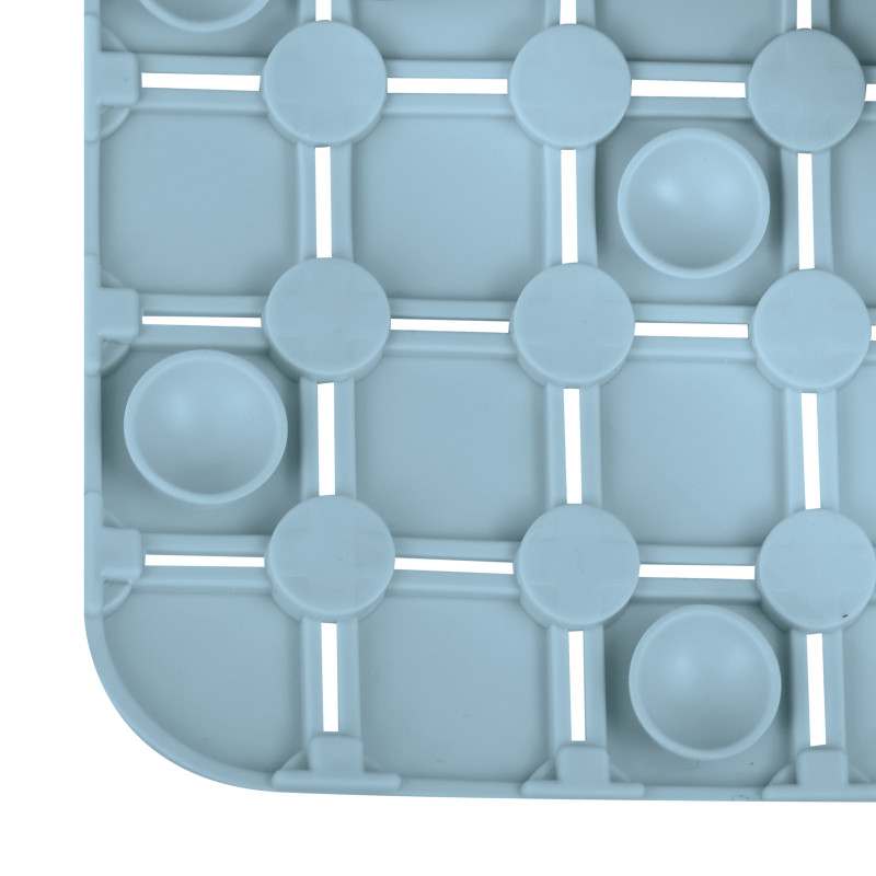 Spirella Tapis Fond De Baignoire Antidérapant Caoutchouc QUADRO 36x76cm Bleu Ciel MSV