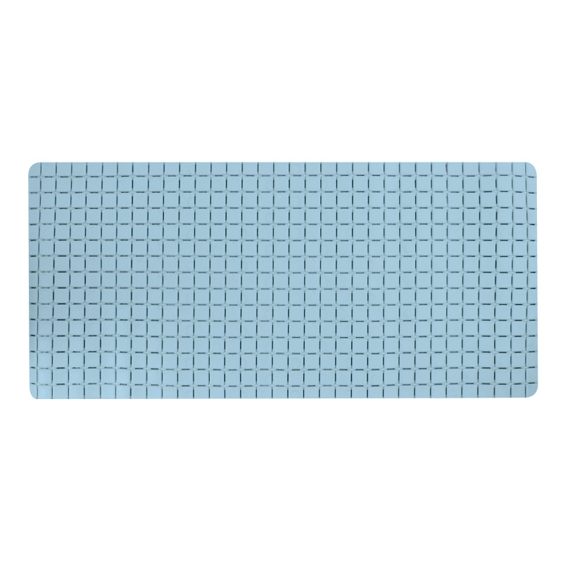 spirella Tapis Fond de baignoire antidérapant Caoutchouc QUADRO 36x76cm Bleu ciel MSV