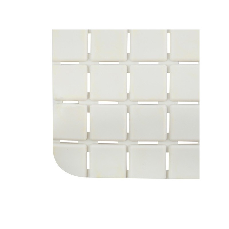 Spirella Tapis Fond De Baignoire Antidérapant Caoutchouc QUADRO 36x76cm Blanc MSV