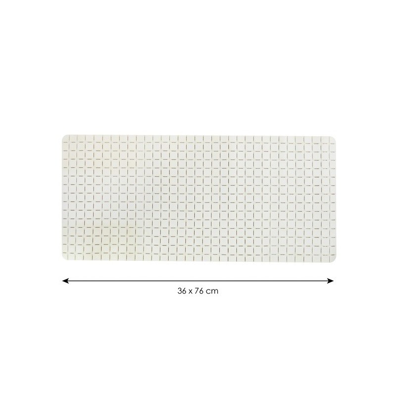 Spirella Tapis Fond De Baignoire Antidérapant Caoutchouc QUADRO 36x76cm Blanc MSV