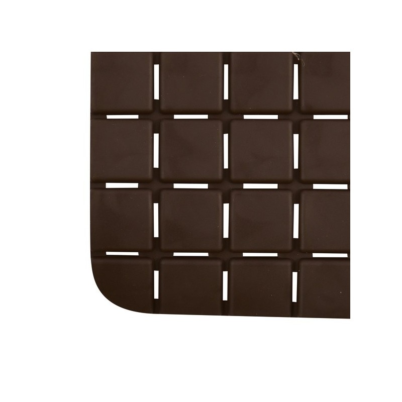 Spirella Tapis Fond De Baignoire Antidérapant Caoutchouc QUADRO 36x76cm Marron Chocolat MSV