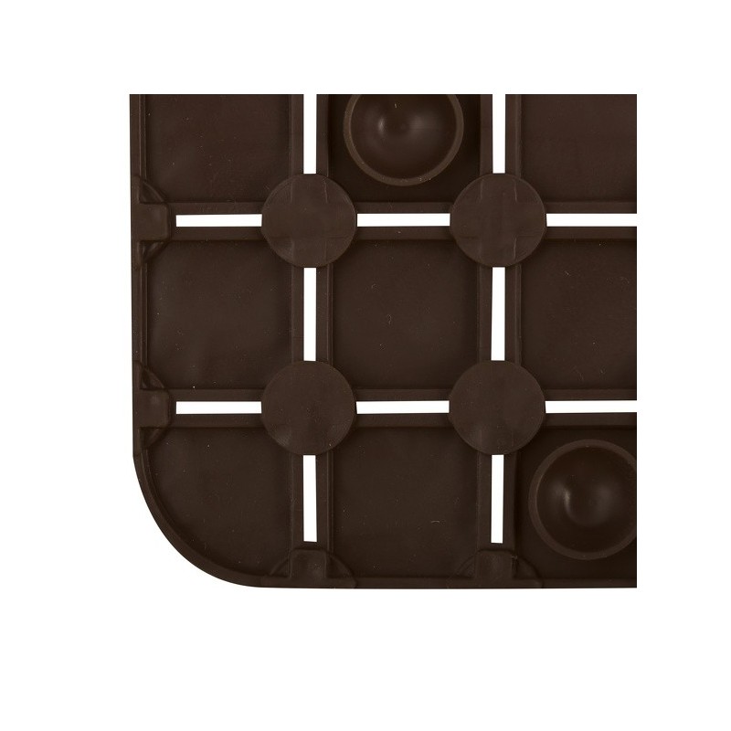 Spirella Tapis Fond De Baignoire Antidérapant Caoutchouc QUADRO 36x76cm Marron Chocolat MSV