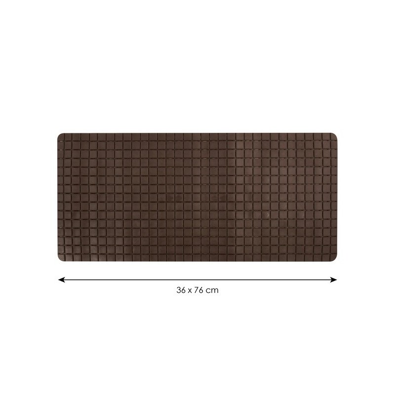 Spirella Tapis Fond De Baignoire Antidérapant Caoutchouc QUADRO 36x76cm Marron Chocolat MSV