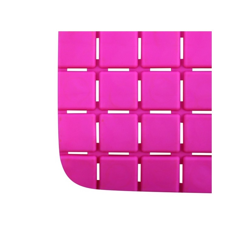 Spirella Tapis Fond De Baignoire Antidérapant Caoutchouc QUADRO 36x76Cm Rose Fuschia MSV