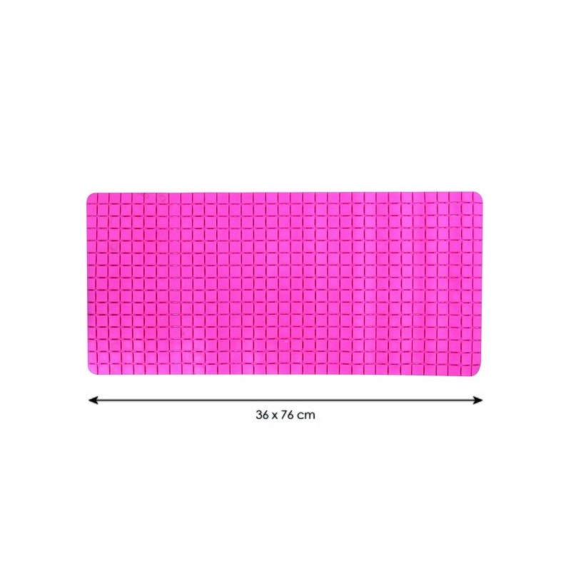 Spirella Tapis Fond De Baignoire Antidérapant Caoutchouc QUADRO 36x76Cm Rose Fuschia MSV