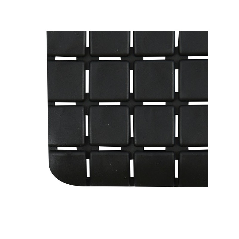 Spirella Tapis Fond De Baignoire Antidérapant Caoutchouc QUADRO 36x76cm Noir MSV