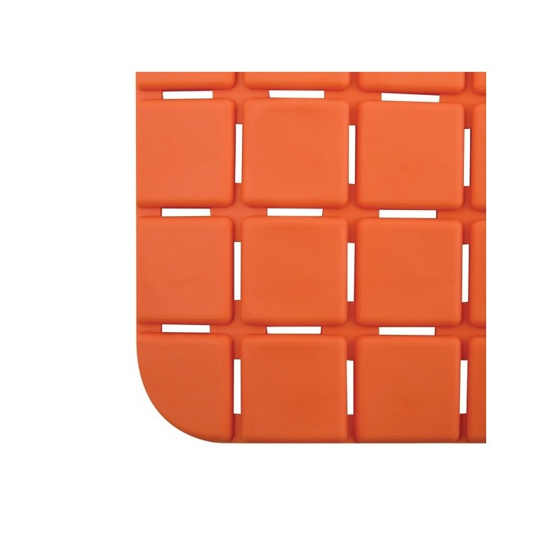 Spirella Tapis Fond De Baignoire Antidérapant Caoutchouc QUADRO 36x76cm Orange MSV