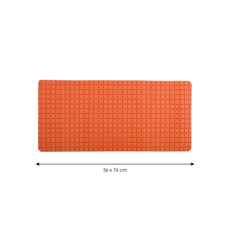 Spirella Tapis Fond De Baignoire Antidérapant Caoutchouc QUADRO 36x76cm Orange MSV
