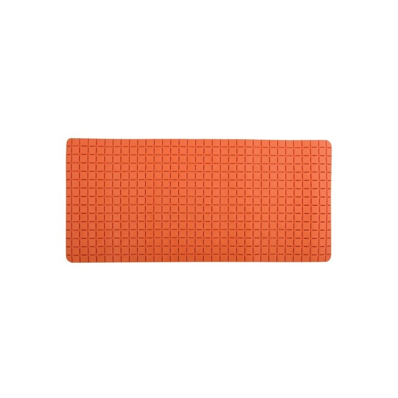 spirella Tapis Fond de baignoire antidérapant Caoutchouc QUADRO 36x76cm Orange MSV