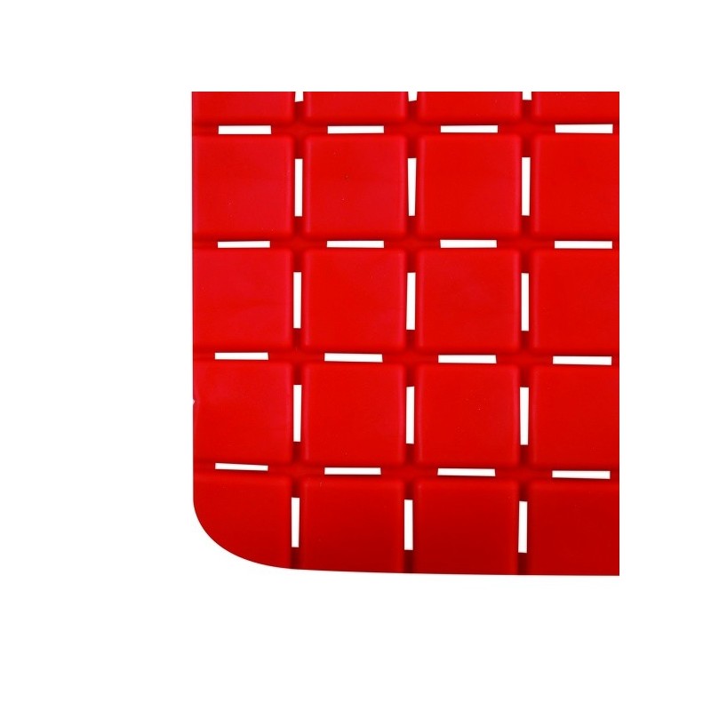Spirella Tapis Fond De Baignoire Antidérapant Caoutchouc QUADRO 36x76cm Rouge MSV