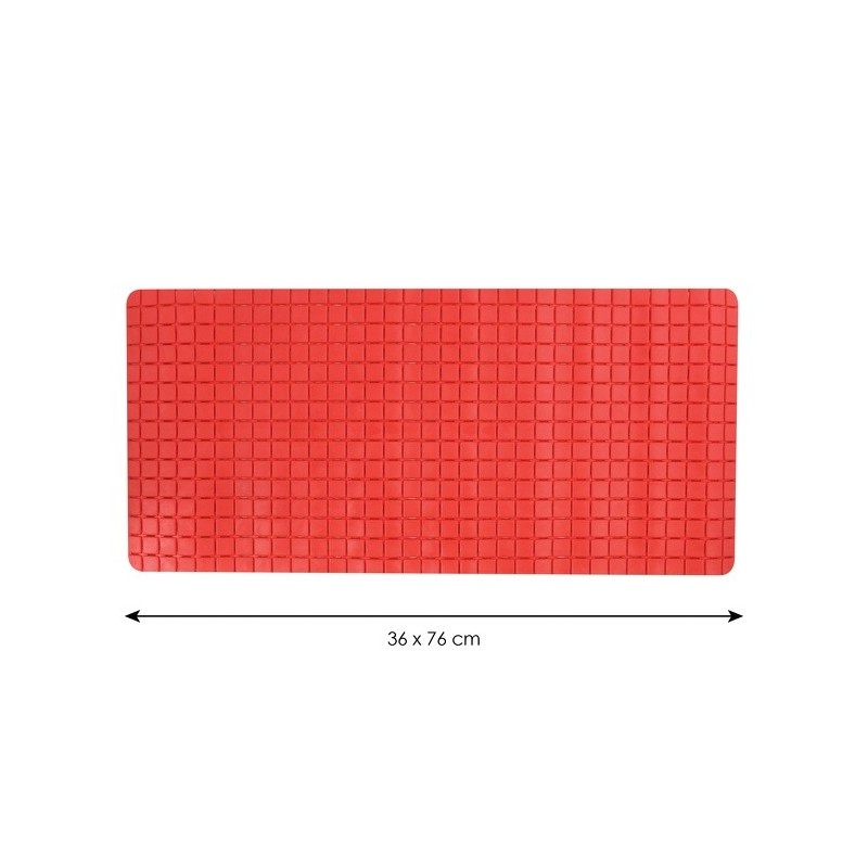 Spirella Tapis Fond De Baignoire Antidérapant Caoutchouc QUADRO 36x76cm Rouge MSV