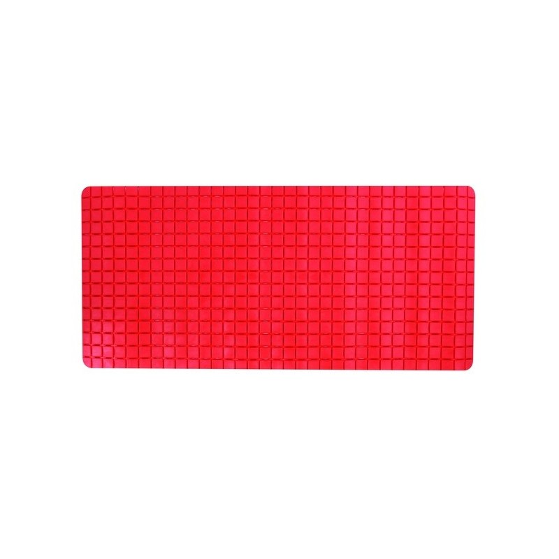 spirella Tapis Fond de baignoire antidérapant Caoutchouc QUADRO 36x76cm Rouge MSV