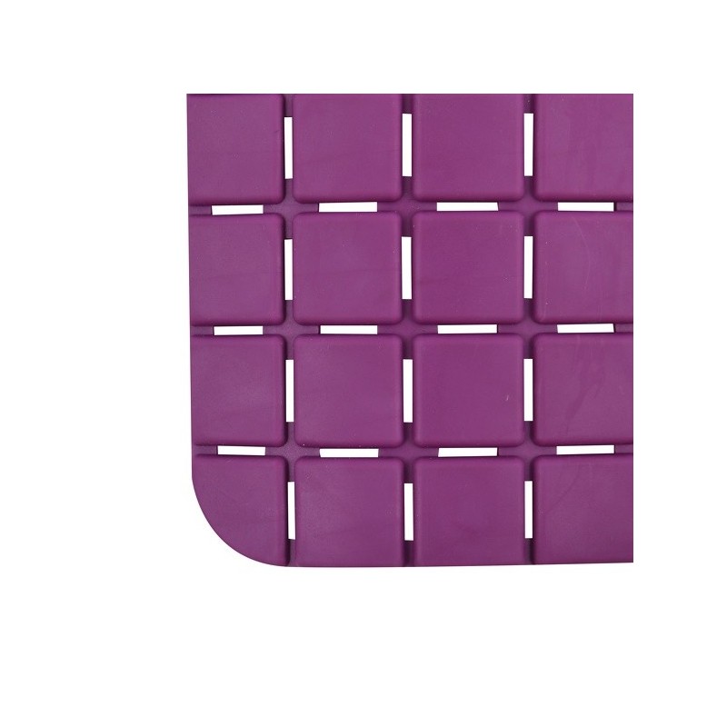 Spirella Tapis Fond De Baignoire Antidérapant Caoutchouc QUADRO 36x76cm Violet MSV
