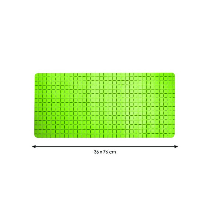 Spirella Tapis Fond De Baignoire Antidérapant Caoutchouc QUADRO 36x76cm Vert MSV