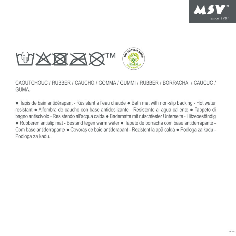 Spirella Tapis Fond De Baignoire Caoutchouc 44X92cm Rose MSV