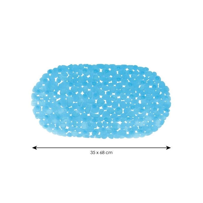 Spirella Tapis Fond De Baignoire PVC GALETS 35x68cm Bleu Transparent MSV