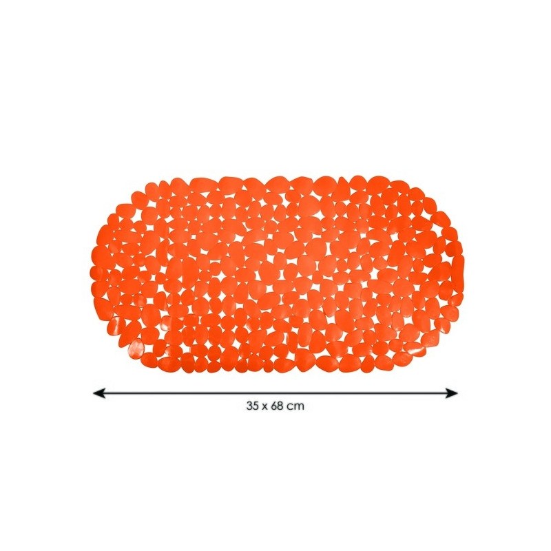 Spirella Tapis Fond De Baignoire PVC GALETS 35x68cm Orange MSV