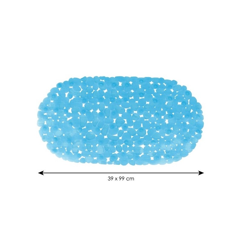 Spirella Tapis Fond De Baignoire PVC GALETS 39x99cm Bleu Transparent MSV