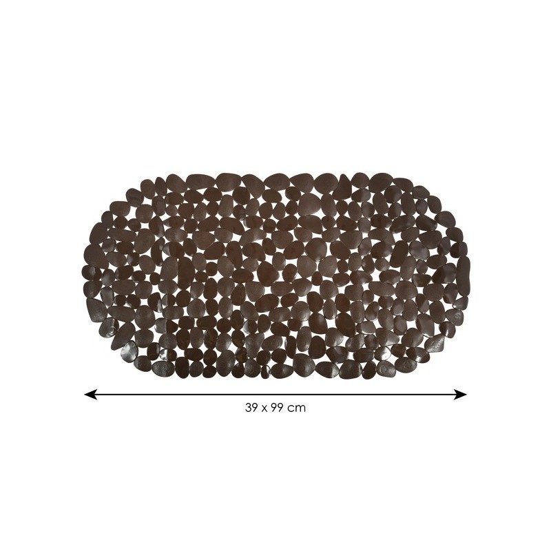 Spirella Tapis Fond De Baignoire PVC GALETS 39x99cm Chocolat MSV